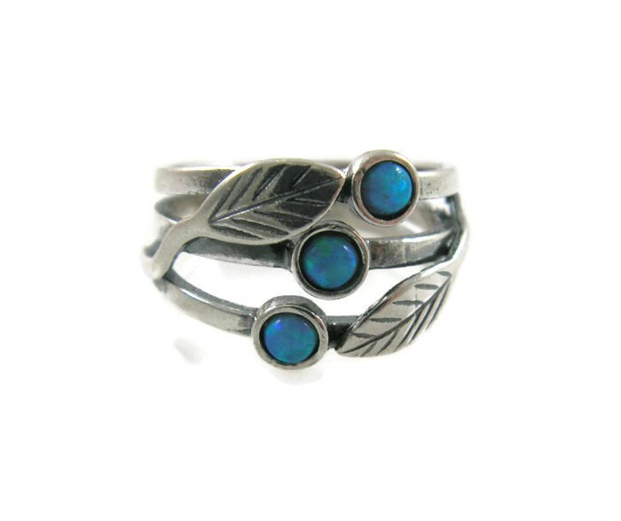 sterling Silber Opal Ring. Floraler Breiter Blumenring. Silberring. Schmuck von STarLighTstudiO3