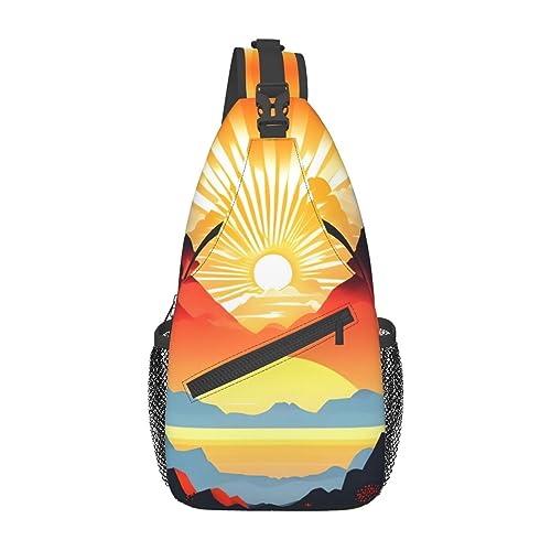 Bright Sunrise Rucksäcke, Herren und Damen, Brusttaschen, Crossbody-Taschen, Wandern, modische Schultertaschen, Outdoor-Sport, Schwarz, Einheitsgröße, Kreuz-Brusttasche diagonal von STejar