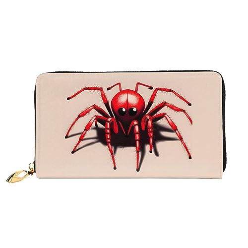 Cute Little Red Spider Damen-Geldbörse, Leder, große Kapazität, Clutch, Handy-Clutch, Kreditkartenhalter, Schwarz, Einheitsgröße, modern, Schwarz , Einheitsgröße, Modern von STejar