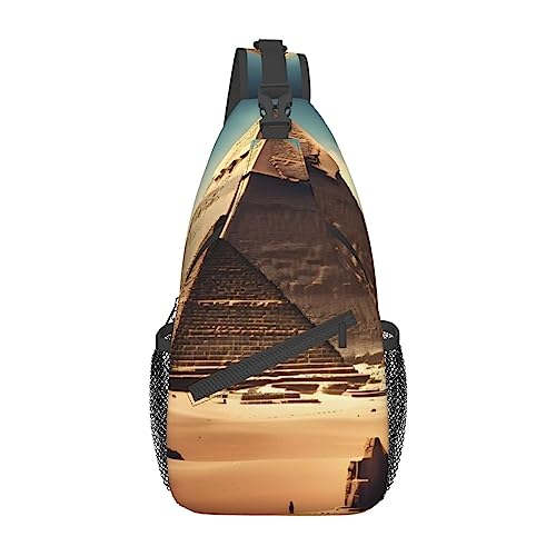 Dreaming Of The Pyramids Of Khufu Rucksäcke, Herren und Damen, Brusttaschen, Crossbody-Taschen, Wandern, Mode, Schultertaschen, Outdoor-Sport, Schwarz, Einheitsgröße, Kreuz-Brusttasche diagonal, von STejar