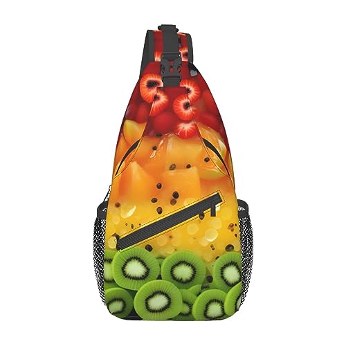 Fresh Fruit Rucksäcke, Herren und Damen, Brusttaschen, Crossbody-Taschen, Wandern, modische Schultertaschen, Outdoor-Sport, Schwarz, Einheitsgröße, Kreuz-Brusttasche diagonal von STejar