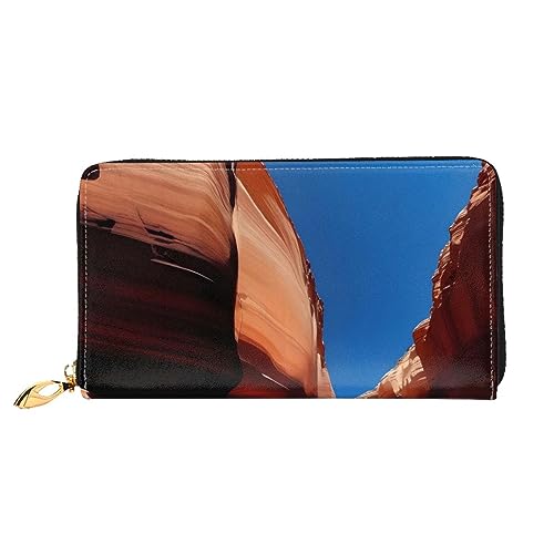 Gorge Scenery Damen-Geldbörse, Leder, große Kapazität, Clutch, Handy-Clutch, Kreditkartenhalter, Schwarz, Einheitsgröße, modern, Schwarz , Einheitsgröße, Modern von STejar