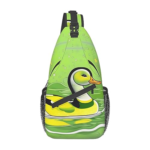 Green Duck Rucksäcke, Brusttaschen für Damen und Herren, Crossbody-Taschen, Wandern, modische Schultertaschen, Outdoor-Sport, Schwarz, Einheitsgröße, Kreuz-Brusttasche diagonal von STejar