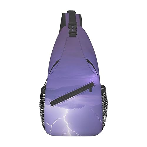 Lightning Storm Rucksäcke, Herren und Damen, Brusttaschen, Crossbody-Taschen, Wandern, modische Schultertaschen, Outdoor-Sport, Schwarz, Einheitsgröße, Kreuz-Brusttasche diagonal von STejar