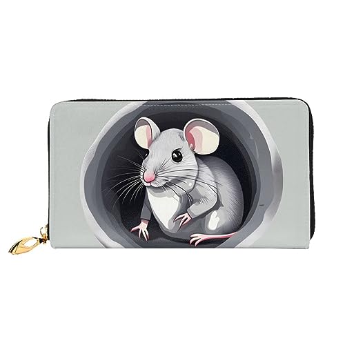 Mouse In The Hole Damen-Geldbörse, Leder, große Kapazität, Clutch, Handy-Clutch, Kreditkartenhalter, Schwarz, Einheitsgröße, modern, Schwarz , Einheitsgröße, Modern von STejar