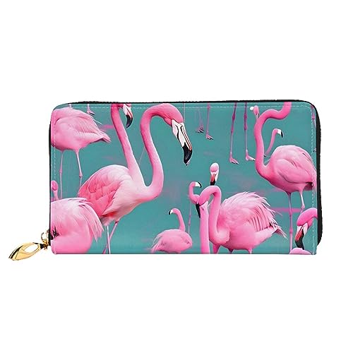 STejar A Flock Of Flamingos Damen-Geldbörse, Leder, große Kapazität, Clutch, Handy-Clutch, Kreditkartenhalter, Schwarz, Einheitsgröße, modern, Schwarz , Einheitsgröße, Modern von STejar