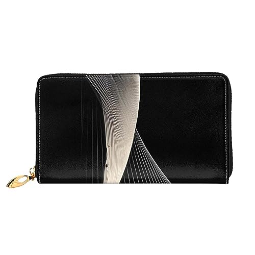 STejar Abstrakte Kurven, Damen-Geldbörse, Leder, große Kapazität, Clutch, Handy-Clutch, Kreditkartenhalter, Schwarz, Einheitsgröße, modern, Schwarz , Einheitsgröße, Modern von STejar