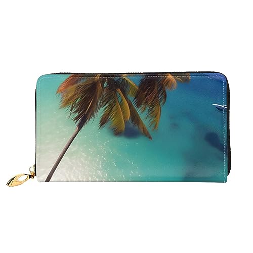 STejar Beach Coconut Sunshine Damen-Geldbörse, Leder, große Kapazität, Clutch, Handy-Clutch, Kreditkartenhalter, Schwarz, Einheitsgröße, modern, Schwarz , Einheitsgröße, Modern von STejar