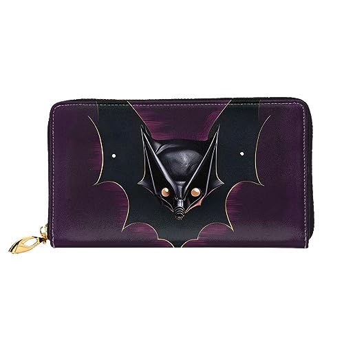 STejar Black Ghost Bat Damen-Geldbörse, Leder, große Kapazität, Clutch, Handy-Clutch, Kreditkartenhalter, Schwarz, Einheitsgröße, modern, Schwarz , Einheitsgröße, Modern von STejar