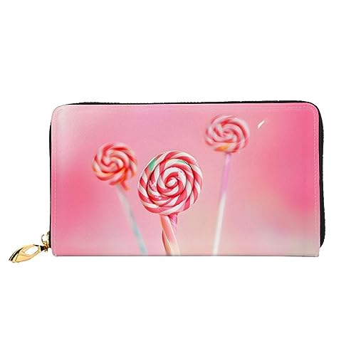 STejar Bunte Lollipop Damen-Geldbörse, Leder, große Kapazität, Clutch, Handy-Clutch, Kreditkartenhalter, Schwarz, Einheitsgröße, modern, Schwarz , Einheitsgröße, Modern von STejar