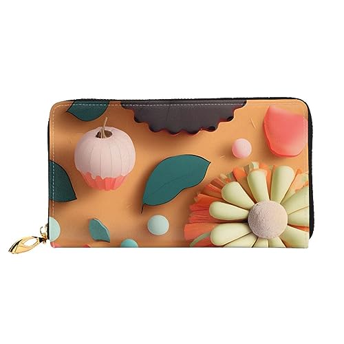 STejar Cut Paper With Colorful Sunflowers Women Wallet Leather Large Capacity Clutch Bag Women'S Cell Phone Clutch Pouch Credit Card Holder., Black, One Size, Modern, Schwarz , Einheitsgröße, Modern von STejar