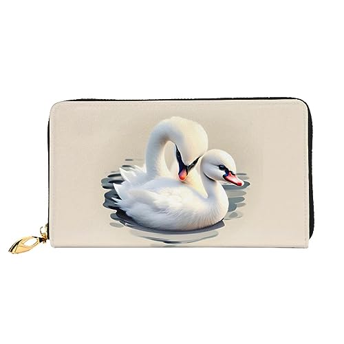 STejar Cute Little Swan Damen-Geldbörse, Leder, große Kapazität, Clutch, Handy-Clutch, Kreditkartenhalter, Schwarz, Einheitsgröße, modern, Schwarz , Einheitsgröße, Modern von STejar