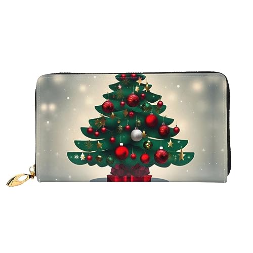 STejar Damen-Geldbörse mit Weihnachtsbaum, Leder, große Kapazität, Clutch, Handy-Clutch, Kreditkartenhalter, Schwarz, Einheitsgröße, modern, Schwarz , Einheitsgröße, Modern von STejar