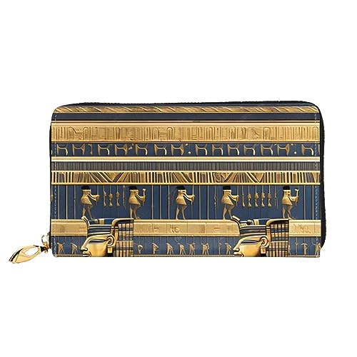 STejar Egyptian Pharaonic Frescoes Damen-Geldbörse, Leder, große Kapazität, Clutch, Handy-Clutch, Kreditkartenhalter, Schwarz, Einheitsgröße, modern, Schwarz , Einheitsgröße, Modern von STejar