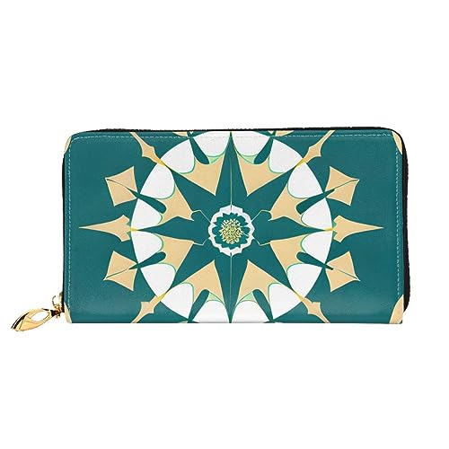 STejar Exotischer Stil Blumen Damen Geldbörse Leder Große Kapazität Clutch Tasche Damen Handy Clutch Kreditkartenhalter Schwarz Einheitsgröße Modern, Schwarz , Einheitsgröße, Modern von STejar