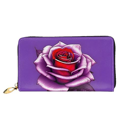 STejar Fuchsia Rose Damen-Geldbörse, Leder, große Kapazität, Clutch, Handy-Clutch, Kreditkartenhalter, Schwarz, Einheitsgröße, modern, Schwarz , Einheitsgröße, Modern von STejar