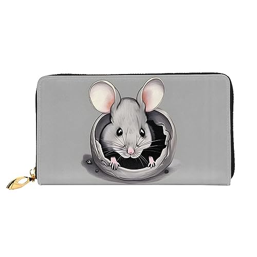 STejar Grey Rat Damen-Geldbörse, Leder, große Kapazität, Clutch, Handy-Clutch, Kreditkartenhalter, Schwarz, Einheitsgröße, modern, Schwarz , Einheitsgröße, Modern von STejar