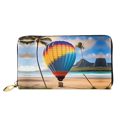 STejar Hawaii Heißluftballon-Geldbörse für Damen, Leder, große Kapazität, Clutch, Handy-Clutch, Kreditkartenhalter, Schwarz, Einheitsgröße, modern, Schwarz , Einheitsgröße, Modern von STejar