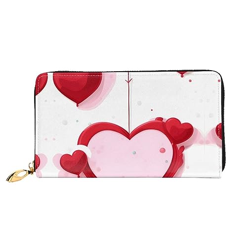 STejar Little Red Heart Damen-Geldbörse, Leder, große Kapazität, Clutch, Handy-Clutch, Kreditkartenhalter, Schwarz, Einheitsgröße, modern, Schwarz , Einheitsgröße, Modern von STejar