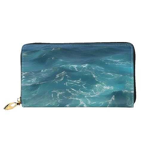 STejar The Deep Ocean Damen-Geldbörse, Leder, große Kapazität, Clutch, Handy-Clutch, Kreditkartenhalter, Schwarz, Einheitsgröße, modern, Schwarz , Einheitsgröße, Modern von STejar