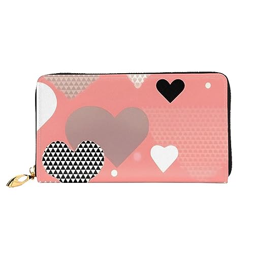 STejar Valentine'S Day Love Damen-Geldbörse, Leder, große Kapazität, Clutch, Handy-Clutch, Kreditkartenhalter, Schwarz, Einheitsgröße, modern, Schwarz , Einheitsgröße, Modern von STejar