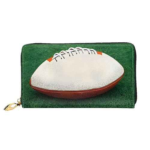 STejar Weiße Rugbyball-Damen-Geldbörse, Leder, große Kapazität, Clutch, Handy-Clutch, Kreditkartenhalter, Schwarz, Einheitsgröße, modern, Schwarz , Einheitsgröße, Modern von STejar