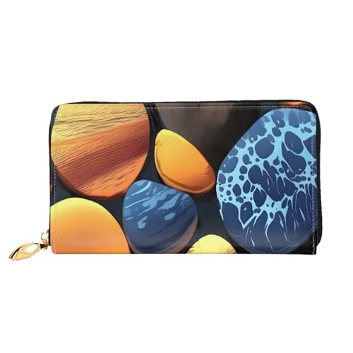 STejar Yellow Pebbles Damen-Geldbörse, Leder, große Kapazität, Clutch, Handy-Clutch, Kreditkartenhalter, Schwarz, Einheitsgröße, modern, Schwarz , Einheitsgröße, Modern von STejar