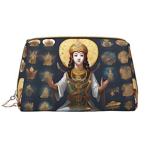 Statue of God Leather Portable Large Makeup Bag, PVC Leather, Zipper Closure,Toiletry Bag Travel Bag, Travel Storage Bag, weiß, Einheitsgröße von STejar