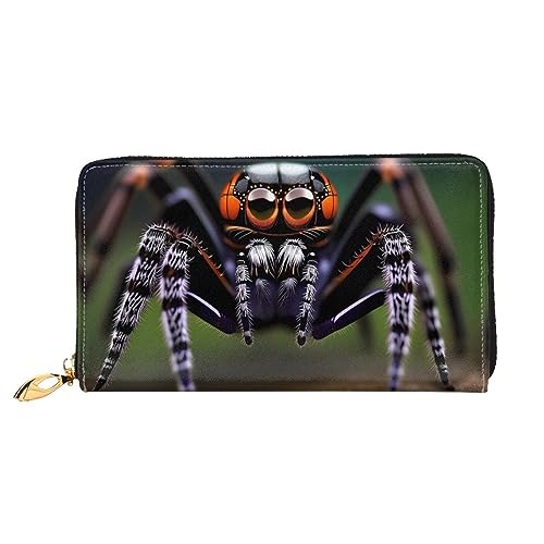 Tropical Rainforest Spiders Damen-Geldbörse, Leder, große Kapazität, Clutch, Handy-Clutch, Kreditkartenhalter, Schwarz, Einheitsgröße, modern, Schwarz , Einheitsgröße, Modern von STejar