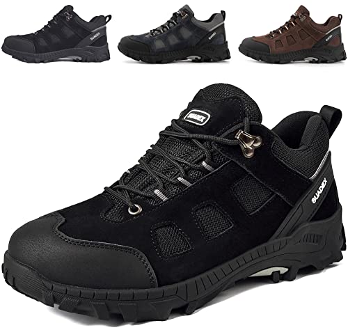 SUADEX Sicherheitsschuhe Arbeitsschuhe Herren Damen Leicht Arbeitsschutzschuhe Stahlkappenschuhe Atmungsaktiv mit Stahlkappe, Schwarz 39 EU von SUADEX