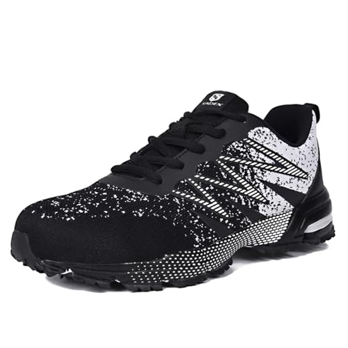 SUADEX Sicherheitsschuhe Arbeitsschuhe Herren Damen Leicht Atmungsaktiv Arbeitsschutzschuhe Stahlkappenschuhe mit Stahlkappe Schwarz 38 EU von SUADEX