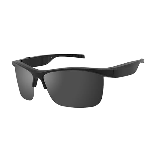 SUAVER AI Übersetzer Intelligente Brille,Bluetooth-Brille mit Lautsprecher Mikrofon,Wasserdichte Bluetooth Audio Sonnenbrille,Smart Glasses Musikwiedergabe Übersetzung (Schwarz) von SUAVER