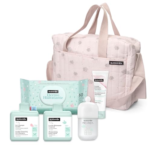 SUAVINEX Suavinex Gel-Shampoo Syndet 300 ml + Feuchtigkeitsspendende Lotion 300 ml + Intensive Windelsalbe 75 ml + New Baby Cologne 100 ml + Feuchtigkeitsspendende Tücher 72 Stück, 5 Produkte, Bär von SUAVINEX