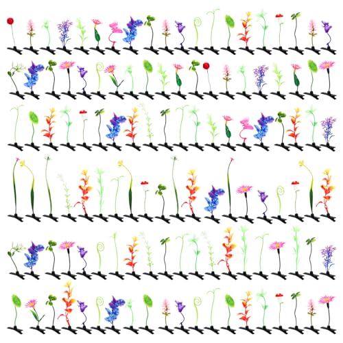 SUBANG 82 Stück Bohnensprossen-Haarspangen für Mädchen, gemischter Stil, Pflanzen-Haarnadeln, kleine Grasblumen, Haar-Accessoires, lustige Pflanzenkopfbedeckung für Frauen und Mädchen von SUBANG