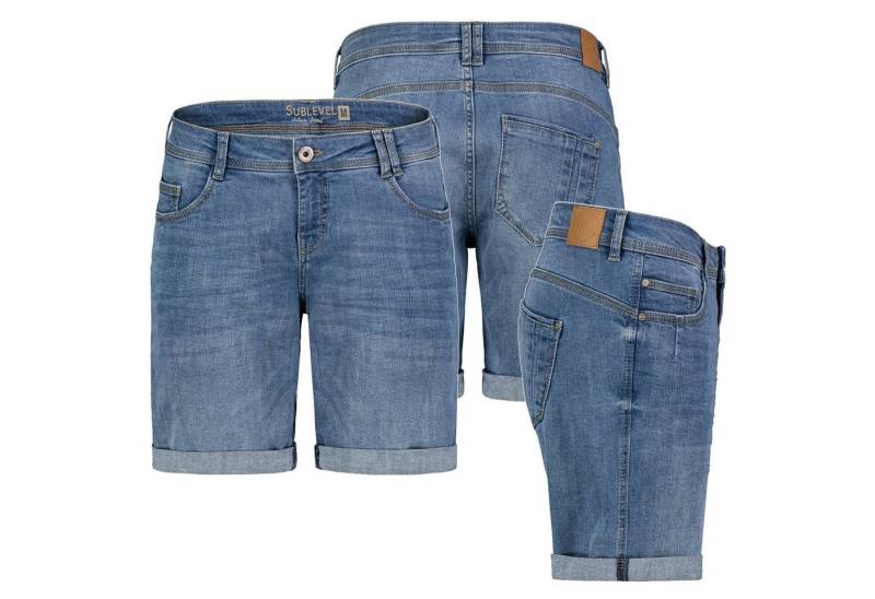 SUBLEVEL Bermudas Damen Jeans Shorts Bermuda Kurze Hose Shorts Short Denim Stretch Denim von SUBLEVEL