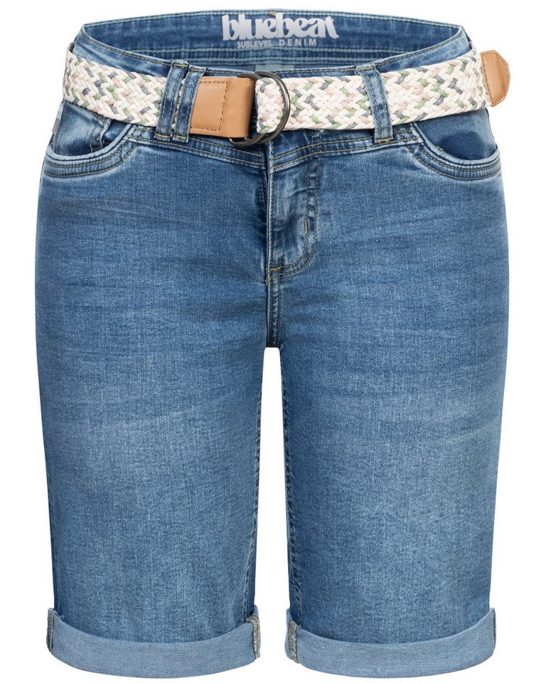 SUBLEVEL Bermudas Damen Jeans Shorts Bermuda Kurze Hose Shorts Short Denim Stretch Denim von SUBLEVEL