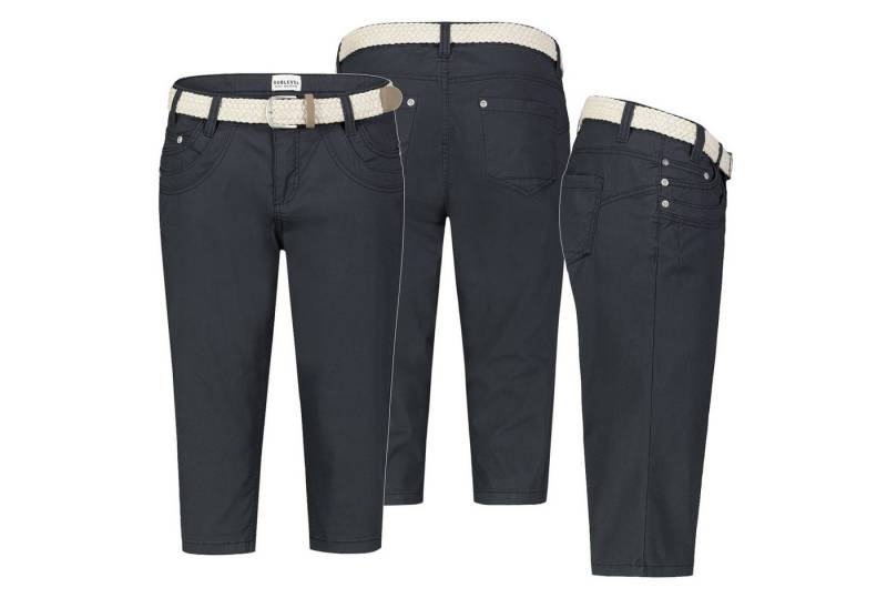 SUBLEVEL Bermudas Damen Short Bermuda 3/4 Hose Sommer Chino Stoff Hose mit Gürtel Capri von SUBLEVEL