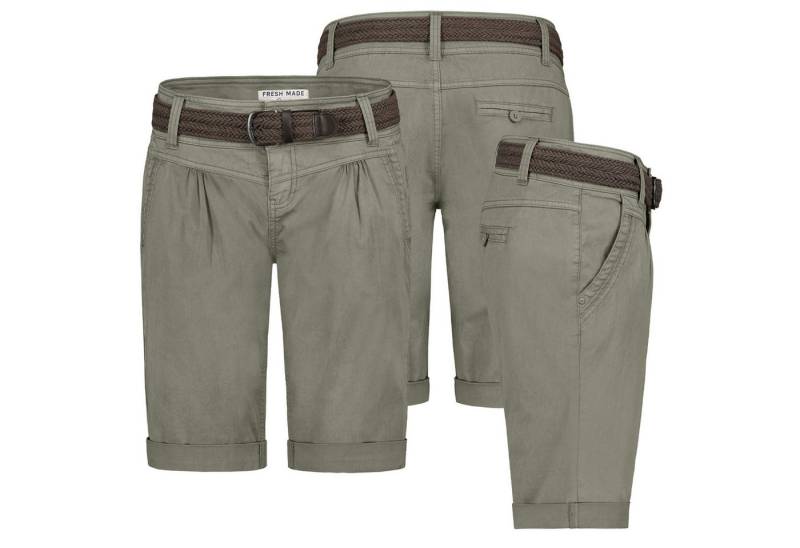 SUBLEVEL Bermudas Damen Short Bermuda kurze Hose Sommer Chino Stoff Hose mit Gürtel Chino Stoff Hose mit Gürtel von SUBLEVEL