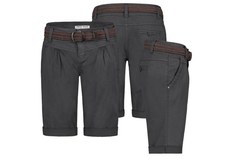 SUBLEVEL Bermudas Damen Short Bermuda kurze Hose Sommer Chino Stoff Hose mit Gürtel Chino Stoff Hose mit Gürtel von SUBLEVEL