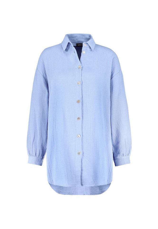 SUBLEVEL Blusenshirt Oversize langram Bluse mit Knopfleiste Crepe Bluse von SUBLEVEL