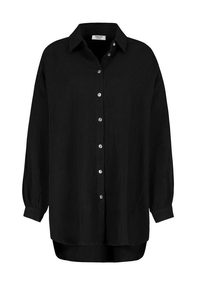 SUBLEVEL Blusenshirt Oversize langram Bluse mit Knopfleiste Crepe Bluse von SUBLEVEL