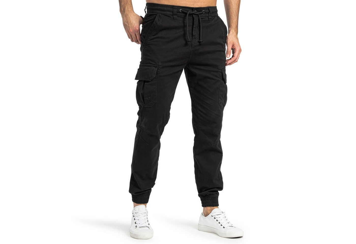 SUBLEVEL Cargohose Herren Cargo Hose Jeans Sweatpant Chino Jogginghose Tunnelzug, elastische Bündchen von SUBLEVEL