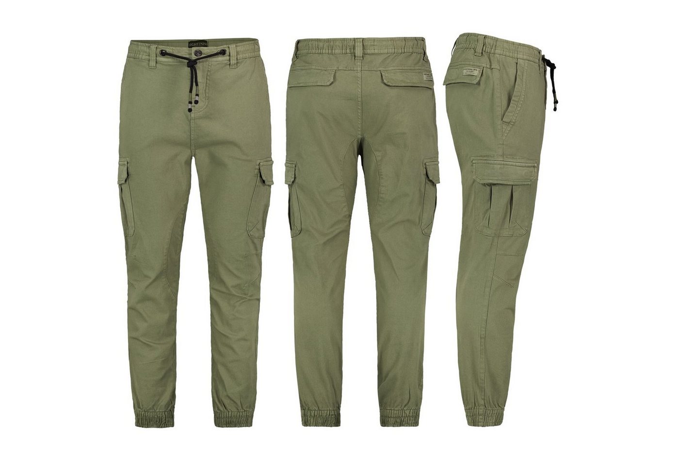 SUBLEVEL Cargohose Sublevel Herren Cargo Hose Elastische Bündchen Freizeithose Chino von SUBLEVEL