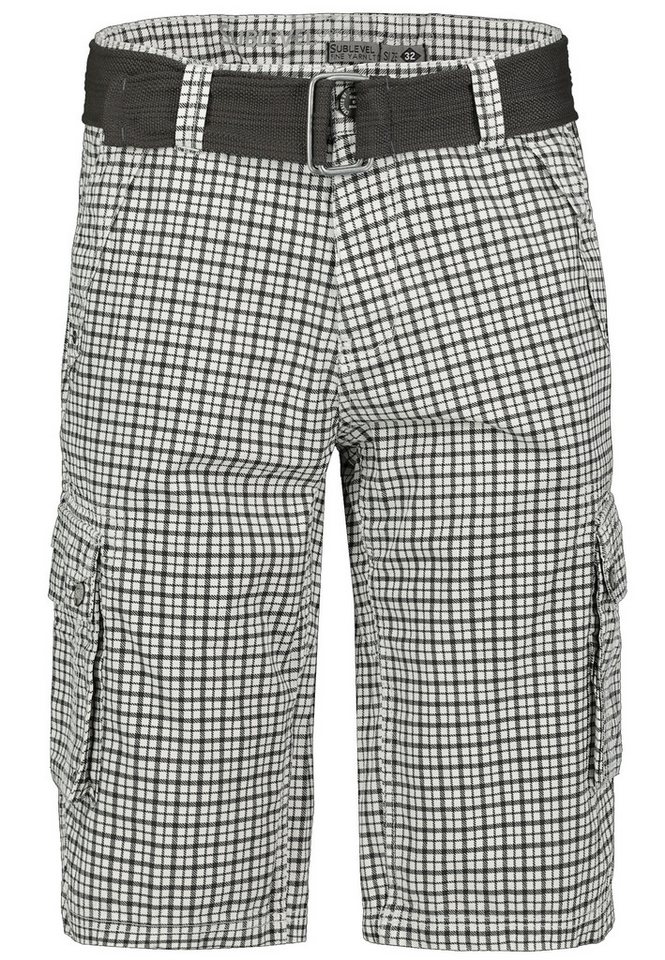 SUBLEVEL Cargoshorts Kariertes Design mit Capri Style Karierte Cargoshorts von SUBLEVEL