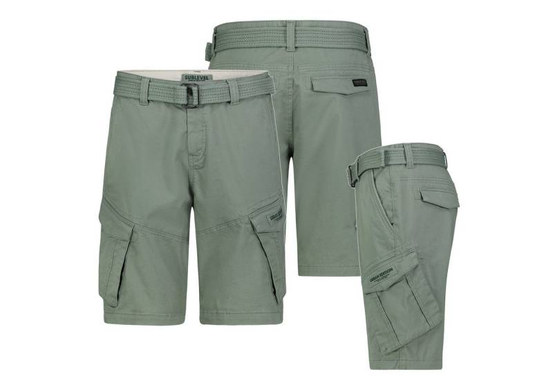 SUBLEVEL Cargoshorts Herren Cargo Shorts kurze Hose Bermuda Knielang Short Sommer + Gürtel von SUBLEVEL