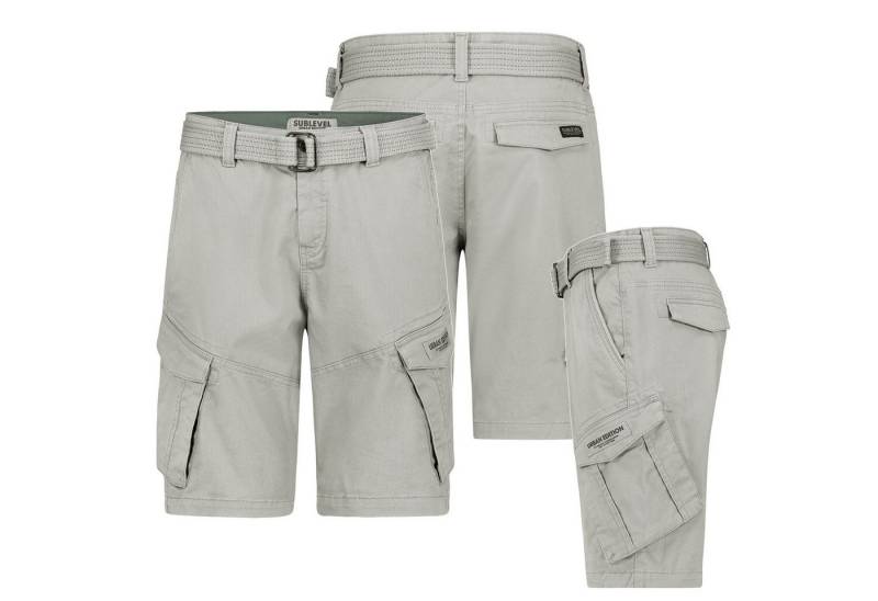 SUBLEVEL Cargoshorts Herren Cargo Shorts kurze Hose Bermuda Knielang Short Sommer + Gürtel von SUBLEVEL