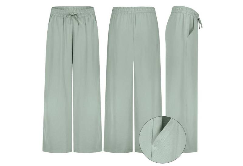SUBLEVEL Chinos Damen Luftige Sommerhose Freizeit Weit geschnitten Stoffhose Musselin von SUBLEVEL