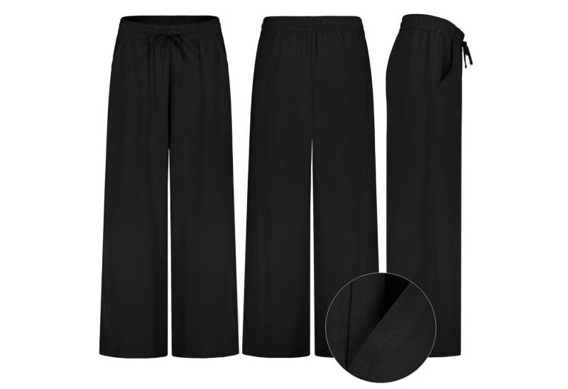 SUBLEVEL Chinos Damen Luftige Sommerhose Freizeit Weit geschnitten Stoffhose Musselin von SUBLEVEL