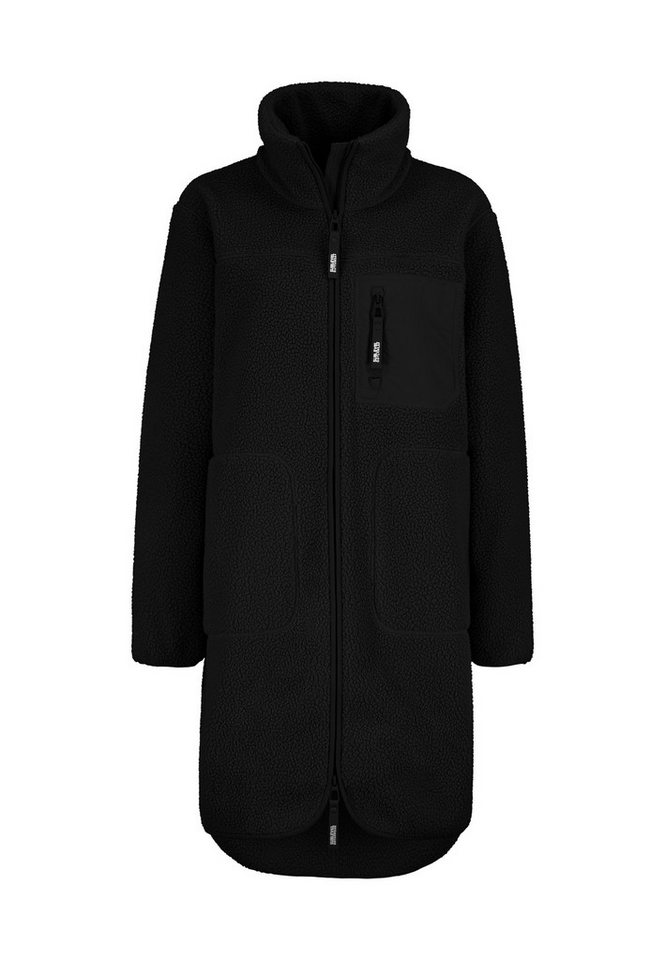 SUBLEVEL Fleecejacke Damen Fleecemantel lang mit Brusttasche Fleecemantel mit Brusttaschen von SUBLEVEL