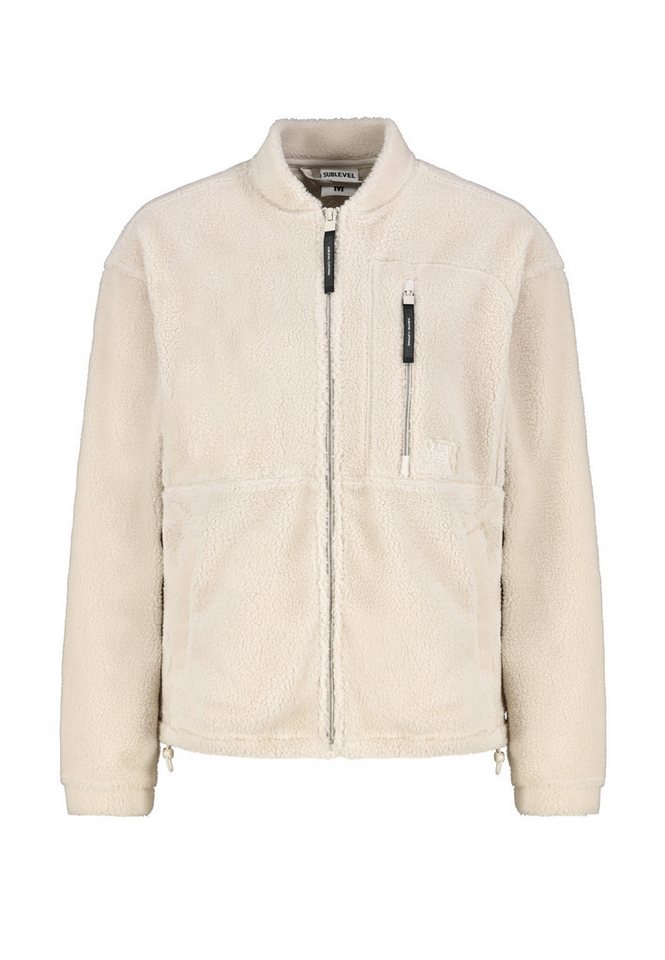 SUBLEVEL Fleecejacke Damen Kuscheljacke mit Leistentaschen von SUBLEVEL